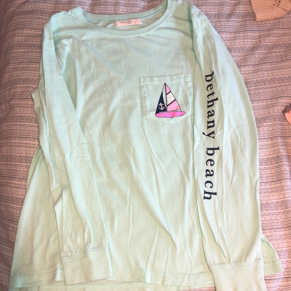 Long sleeve bethany beach t shirt